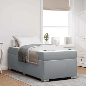 vidaXL Estrutura da Cama com colchão Cinzento-claro 80 x 200 cm tecido