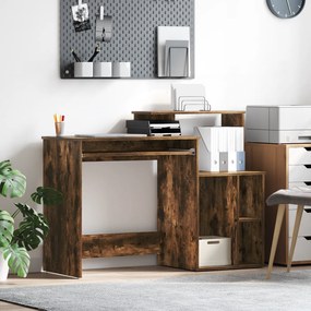 Mesa com Armazenamento Carvalho Fumado 120.5x44x88.5 cm Madeira Deriva