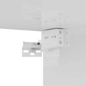 Móvel de TV 100x30x30 cm derivados de madeira branco brilhante