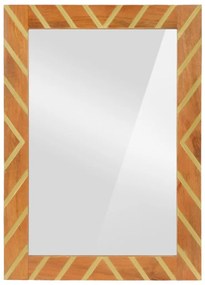 Espelho casa de banho 50x70x3cm mangueira maciça/vidro castanho