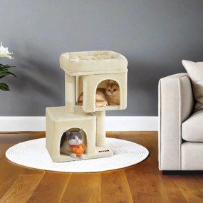 Arranhador para gatos pequena 40 x 30 x 67 cm bege