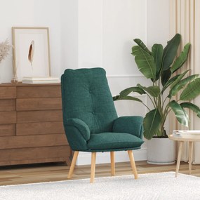 vidaXL Poltrona Relaxante Verde Escura Tecido