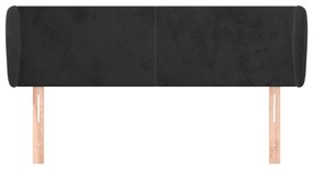 Cabeceira de cama c/ abas veludo 147x23x78/88 cm preto