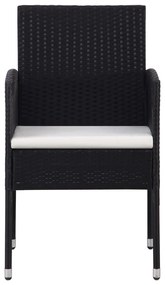9 pcs conjunto de jantar para jardim preto