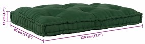 Almofada para sofá pallet Verde Standard Tecido de algodão