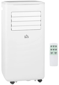 HOMCOM Ar Condicionado Portátil 9000BTU 1010W Refrigerador Ventoinha Desumidificadorc om Ecrã LED  e Temporizador 35,3x35x72,5 cm Branco