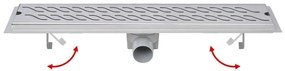 Dreno de chuveiro linear onda 630x140 mm aço inoxidável