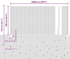 Cerca de Arame Soldado com 88 Postes U Prateados 1x100 m Aço