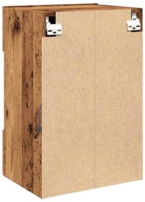 Armários de parede com luzes LED para TV 2 pcs 40x30x60,5 cm madeira v