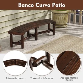 Banco de jardim exterior para 2 pessoas de madeira rústica para 2 pessoas Capacidade de carga 325 kg 139 x 36 x 41 cm Castanho