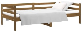 Sofá-cama 90x190 cm madeira de pinho maciça castanho mel