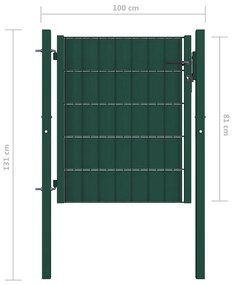 Portão de cerca 100x81 cm PVC e aço verde