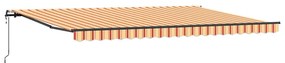 Toldo Retrátil Automático Amarelo e Laranja 500 x 350 cm