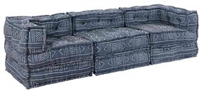 vidaXL Almofada 3 pcs Azul 70 x 70 x 54 cm Poliéster