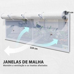Estufa tipo Túnel 6x3x2 m Estufa de Exterior com 4 Janelas de Malha Co