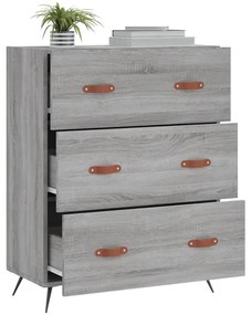 Cómoda 69,5x34x90 cm derivados de madeira cinzento sonoma