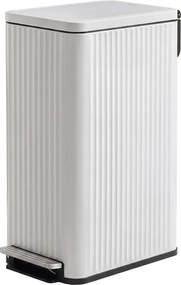 Caixote do lixo de cozinha de 50 L, caixote do lixo com pedal e tampa com fecho suave Branco