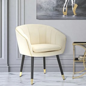 POLTRONA PARIS 62X58X78 CM CREME E DOURADO