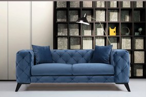Sofá de 2 Lugares Como – Azul – 197x73x90 cm