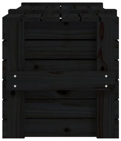 Caixa de arrumação 91x40,5x42 cm madeira de pinho maciça preto