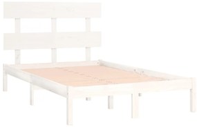 Estrutura de cama 160x200 cm madeira maciça branco