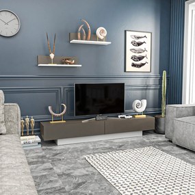 Móvel TV Lusi – Branco/Castanho – 180 cm x 31 cm x 40 cm