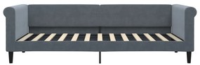 Sofá-cama 90x200 cm veludo cinzento-escuro