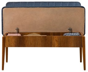 Banco Vina – Azul Escuro e Nogueira – 110 cm x 85 cm x 40 cm