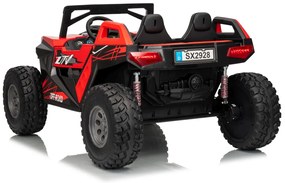 Buggy elétrico para Crianças 24V 2 Lugares RTR Monster Speed ​​4x4, Rodas Espuma EVA, assento couro ecológico Vermelho