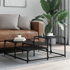Mesa de centro 87,5x87,5x40 cm derivados de madeira preto