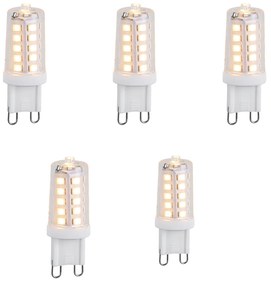 Conjunto de 5 Lâmpadas LED G9 reguláveis em 3 passos 3W 250 lm 2700K