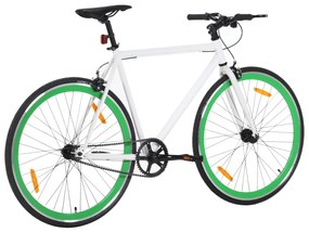 Bicicleta de mudanças fixas 700c 51 cm branco e verde