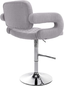 Banco de bar Dublin STOFF C regulável altura 103 - 123 x 63 x 55 cm com revestimento em tecido cinzento