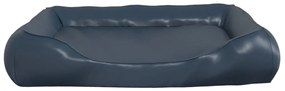 Cama para cães 80x68x23 cm couro artificial azul-escuro