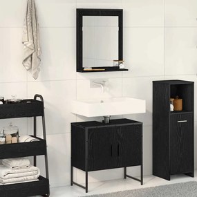 vidaXL Conjunto de Móveis para Banheiro 2 pcs Preto 60 x 33 x 60 cm