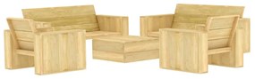 vidaXL 5 pcs conjunto móveis jardim madeira de pinho impregnada