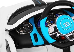 Carro elétrico para Crianças 12V Bugatti Divo Rodas de EVA, Assento de couro Branco