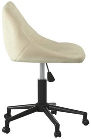 Cadeira de jantar giratória veludo cor creme