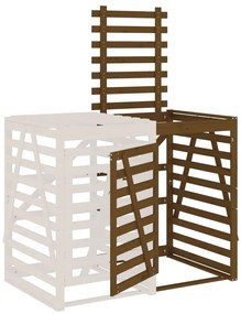 Extensão de abrigo p/ caixote do lixo pinho maciço castanho-mel