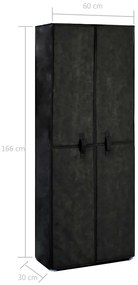 Sapateira Olival de 166 cm em Tecido - Preto - Design Moderno