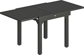 Outsunny Mesa de Jantar Exterior Extensível 80-160 cm - Mesa de Jardim Retangular para 4-6 Pessoas, Terraço, Preto | Aosom Portugal