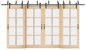 Kit de ferragens para porta deslizante 400 cm aço preto