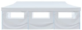 Tenda para festas pop-up dobrável c/ 8 paredes 3x9 m branco