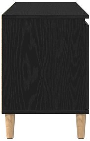 Estante de TV vidaXL com perna de madeira Preto Carvalho 102x35x50 cm
