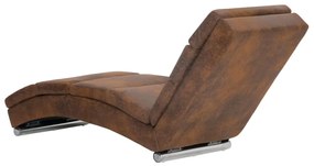 Chaise longue camurça artificial castanho