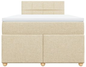 Cama boxspring com colchão 120x190 cm tecido cor creme