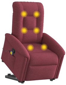 Poltrona de massagens reclin. elevatória tecido vermelho tinto