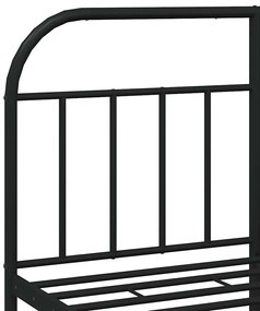Estrutura de cama em metal com cabeceira 150x200 cm preto