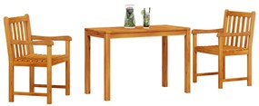 Conjunto de Jantar 3 pcs Madeira Natural 100-200 cm