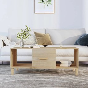 vidaXL Mesa de centro 102x50x40 derivados de madeira carvalho sonoma